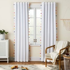 White Colorful Tassel Blackout Curtains (2)